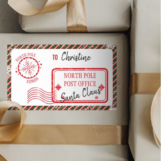 Weihnachtspost von Santa North Pole Lieferung Rechteckiger Aufkleber