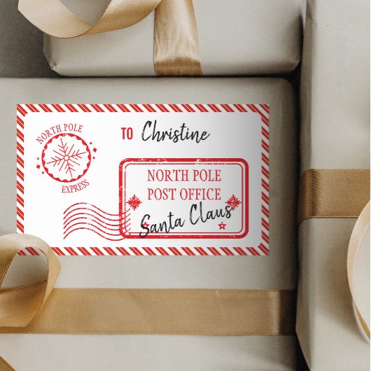 Weihnachtspost von Santa North Pole Lieferung Rechteckiger Aufkleber