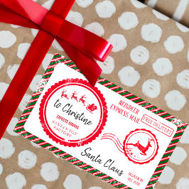 Weihnachtspost von Santa North Pole Lieferung Rechteckiger Aufkleber