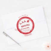 Weihnachtspost von Santa North Pole Lieferung Runder Aufkleber (Umschlag)