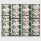 Weihnachtspostalische Briefmarke Vintag Geschenkpapier (Flach)