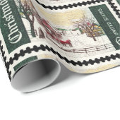Weihnachtspostalische Briefmarke Vintag Geschenkpapier (Rolleneckpunkt)