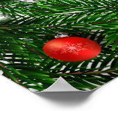Weihnachtsposter mit Ästen und Dekoration (Ecke)