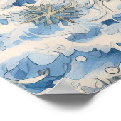 Weihnachtsposter mit blauen Ephemera Poster (Ecke)