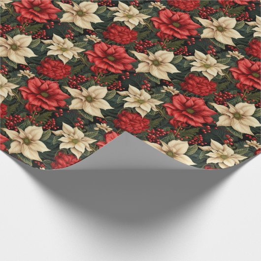 Weihnachtspostettia-Blume Geschenkpapier (Ecke)