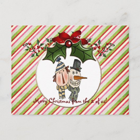 Weihnachtspostkarte… 2 von uns feiertagspostkarte (Vorderseite)