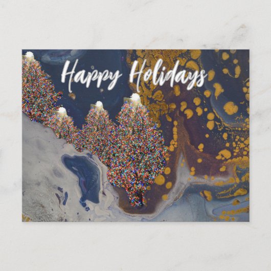 Weihnachtspostkarte Abstrakte Malerei Feiertagspostkarte (Vorderseite)