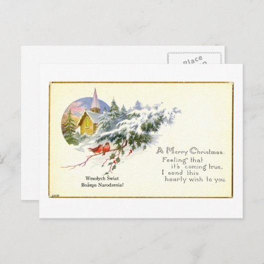 Weihnachtspostkarte (CA 1920) Feiertagspostkarte (Vorne/Hinten)