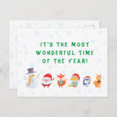 Weihnachtspostkarte des Weihnachtsmanns und seiner Postkarte (Vorne/Hinten)