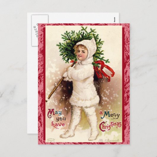 Weihnachtspostkarte Feiertagspostkarte (Vorne/Hinten)