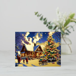 Weihnachtspostkarte Folien Feiertagspostkarte