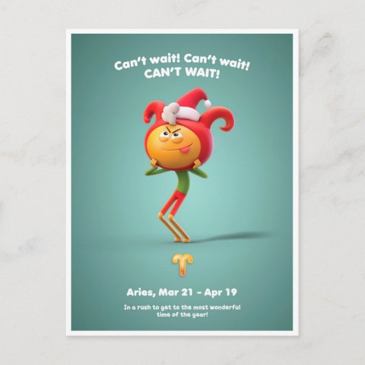 Weihnachtspostkarte für Aries Postkarte (Vorderseite)
