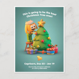 Weihnachtspostkarte für Capricorn Postkarte