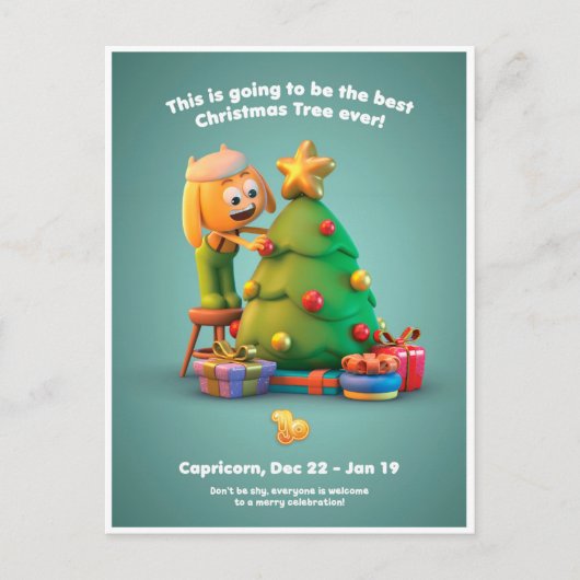 Weihnachtspostkarte für Capricorn Postkarte (Vorderseite)