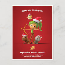 Weihnachtspostkarte für Sagittarius