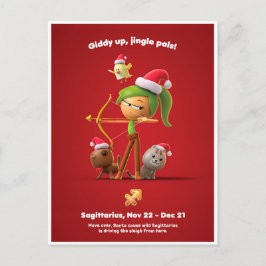Weihnachtspostkarte für Sagittarius Postkarte