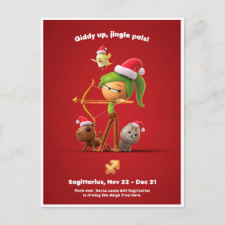 Weihnachtspostkarte für Sagittarius Postkarte