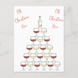 Weihnachtspostkarte für Weintrinker Postkarte