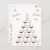 Weihnachtspostkarte für Weintrinker Postkarte (Vorne/Hinten)