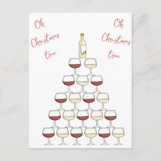 Weihnachtspostkarte für Weintrinker Postkarte (Vorderseite)