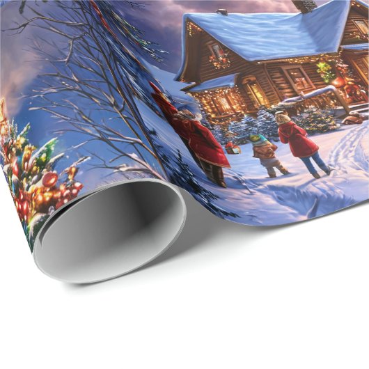 Weihnachtspostkarte Geschenkpapier (Rolleneckpunkt)