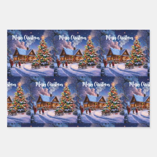 Weihnachtspostkarte Geschenkpapier Set (Vorderseite 2)