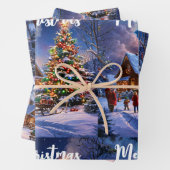 Weihnachtspostkarte Geschenkpapier Set (Beispiel)