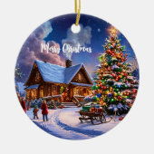 Weihnachtspostkarte Keramik Ornament (Vorne)