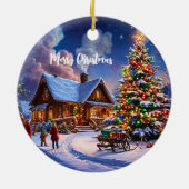 Weihnachtspostkarte Keramik Ornament (Hinten)