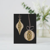 Weihnachtspostkarte Leopard Print Feiertagspostkarte (Stehend Vorderseite)