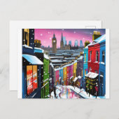 Weihnachtspostkarte - London Postkarte (Vorne/Hinten)
