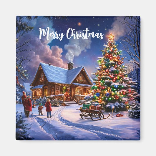 Weihnachtspostkarte Magnet (Vorne)