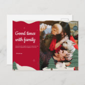 Weihnachtspostkarte mit Kind und Hund Feiertagspostkarte (Vorne/Hinten)