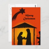 Weihnachtspostkarte mit Krippe-Silhouette Postkarte (Vorne/Hinten)