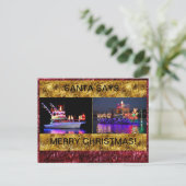 Weihnachtspostkarte mit Leuchtbooten Postkarte (Stehend Vorderseite)