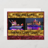 Weihnachtspostkarte mit Leuchtbooten Postkarte (Vorne/Hinten)