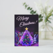 Weihnachtspostkarte mit niedlichen Tieren Postkarte (Stehend Vorderseite)