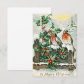 Weihnachtspostkarte mit Robins Einladung (Vorne/Hinten)