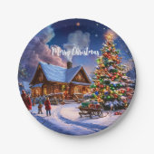 Weihnachtspostkarte Pappteller (Vorderseite)