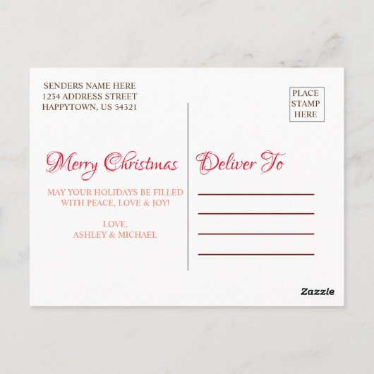 Weihnachtspostkarte Postkarte (Rückseite)