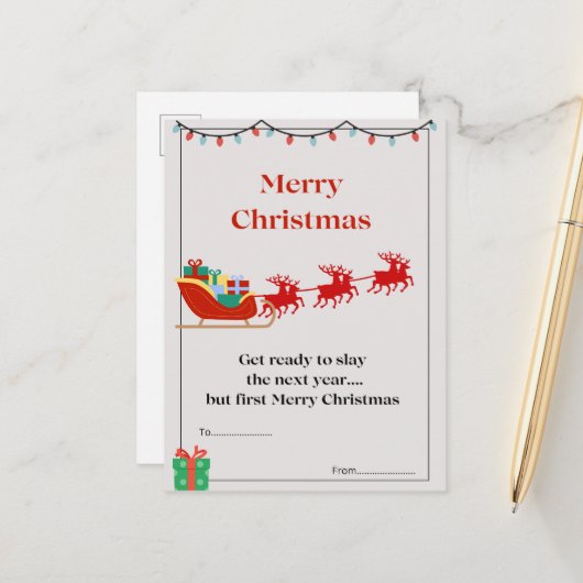 Weihnachtspostkarte Postkarte (Vorderseite/Rückseite Beispiel)