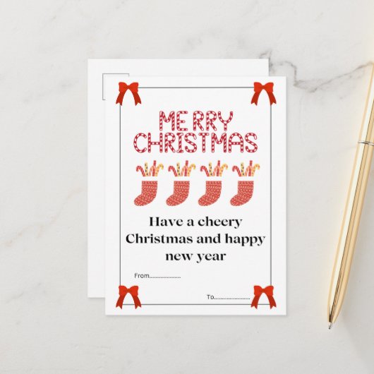 Weihnachtspostkarte Postkarte (Vorderseite/Rückseite Beispiel)