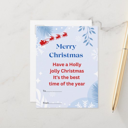 Weihnachtspostkarte Postkarte (Vorderseite/Rückseite Beispiel)