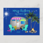 Weihnachtspostkarte Tropisches Camping Thema Postkarte (Vorderseite)