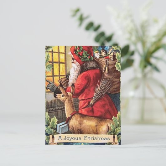 Weihnachtspostkarte Vintag Feiertagspostkarte (Stehend Vorderseite)