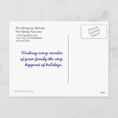 Weihnachtspostkarte von Pet Care Beruflich Feiertagspostkarte (Rückseite)