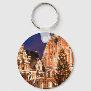 Weihnachtspostkarte von Riga Schlüsselanhänger