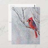 Weihnachtspostkarte "Water Color Bird" Postkarte (Vorne/Hinten)