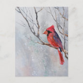 Weihnachtspostkarte "Water Color Bird" Postkarte (Vorderseite)