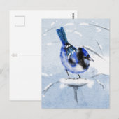 Weihnachtspostkarte "Water Color Bird" Postkarte (Vorne/Hinten)